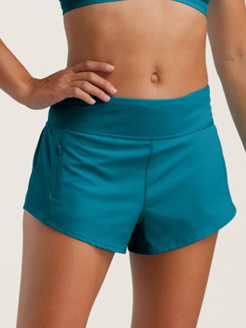 Wahine Swim Shorts - Solid Deep Lagoon L- NWT
